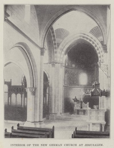Interior da nova igreja alemã em Jerusalém de English Photographer