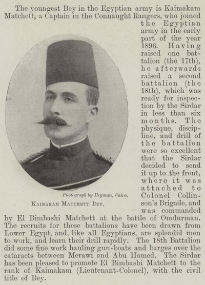 Kaimakam Matchett Bey de English Photographer