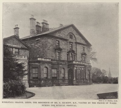 Kirkstall Grange, Leeds, a Residência do Sr. E Beckett, MP, visitada pelo Príncipe de Gales durante o Festival Musical de English Photographer