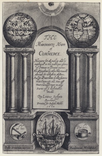 L Roberts, The Merchants Mapp of Commerce, R Mabb 1638 (foto a p/b) de English Photographer