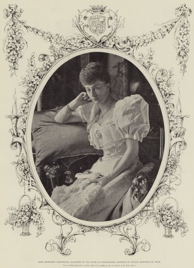 Lady Margaret Grosvenor, filha do duque de Westminster, casada com o príncipe Adolphus de Teck de English Photographer