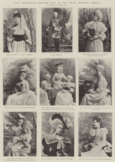 Lady Wolseleys Costume Ball no Royal Hospital, em Dublin de English Photographer
