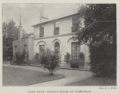 Banco do gramado, casa de Keatss em Hampstead de English Photographer