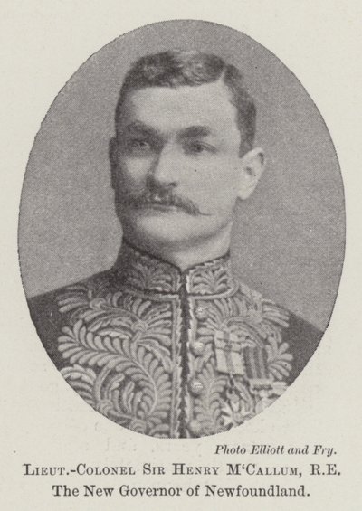 Tenente-Coronel Sir Henry MCallum, RE, o Novo Governador da Terra Nova de English Photographer
