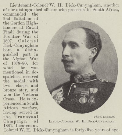 Tenente-Coronel WH Dick-Cunyngham de English Photographer