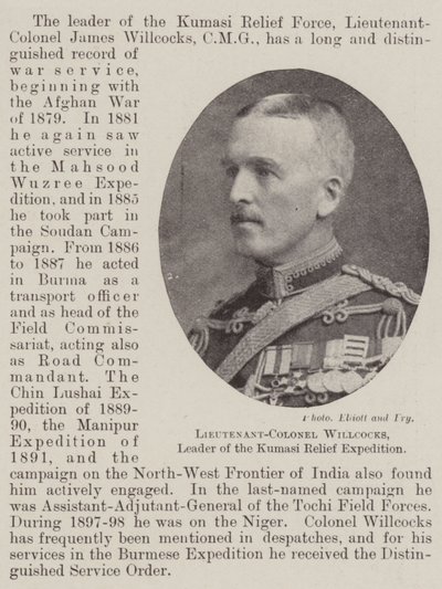 Tenente-Coronel Willcocks, Líder da Expedição de Socorro Kumasi de English Photographer