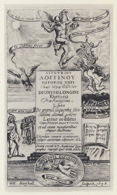 Longinus, G T for G Webb, Oxford 1636 (foto a p/b) de English Photographer