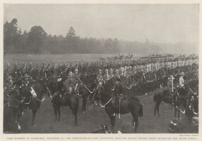 Lord Roberts em Aldershot, 25 de Novembro, o Comandante em Chefe inspecciona as Tropas Montadas antes da sua partida para a África do Sul de English Photographer