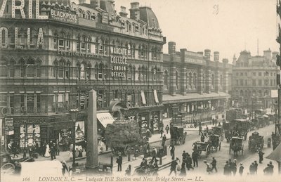 Ludgate Hill Station e New Bridge Street, em Londres de English Photographer