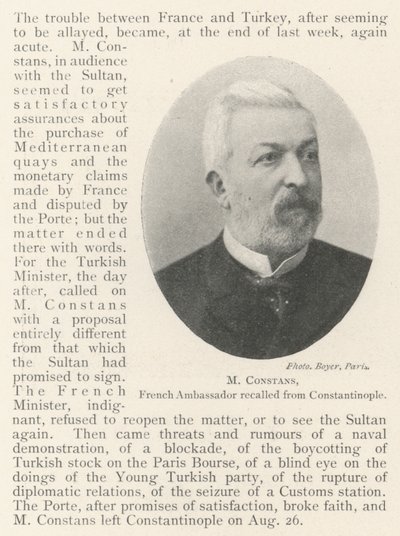 M Constans, embaixador francês, recordou de Constantinopla de English Photographer