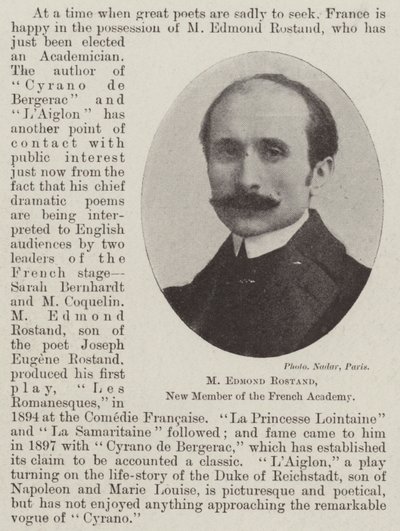 M Edmond Rostand, novo membro da Academia Francesa de English Photographer