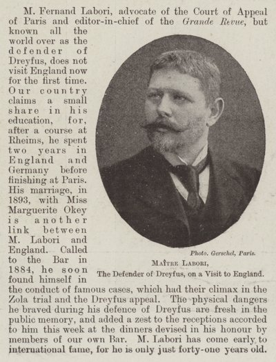 Maitre Labori, o defensor de Dreyfus, em uma visita a Inglaterra de English Photographer