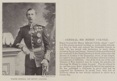 Major-General Sir Henry Colvile de English Photographer