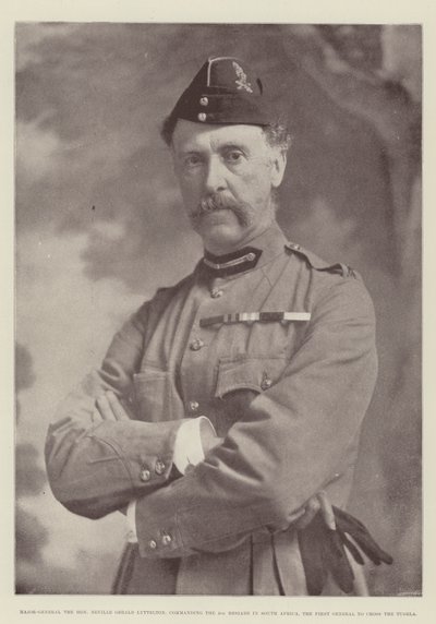 O Major-General Neville Gerald Lyttelton, comandante da 4ª Brigada na África do Sul, o Primeiro General a cruzar o Tugela de English Photographer