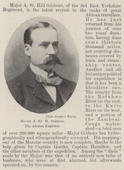 Major A St H Gibbons, o Explorador Africano de English Photographer