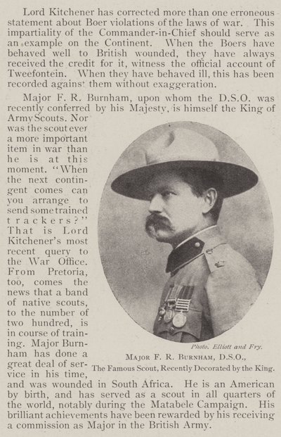 Major Burnham, DSO, o famoso escoteiro, recentemente decorado pelo rei de English Photographer