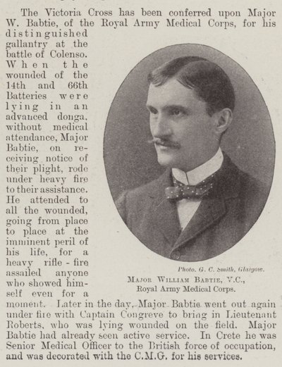 Major William Babtie, VC, Corpo Médico do Exército Real de English Photographer