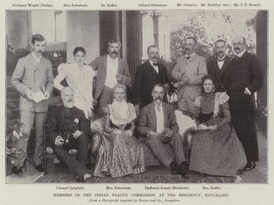 Membros da Comissão de Peste Indígena na Residência, Bangalore de English Photographer