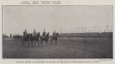 Revisão militar em Bucareste em honra da visita do imperador Francisco José de English Photographer