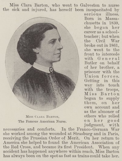 Miss Clara Barton, a famosa enfermeira americana de English Photographer