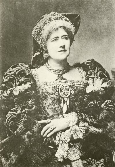 Miss Ellen Terry como a rainha Katherine (gravura) de English Photographer