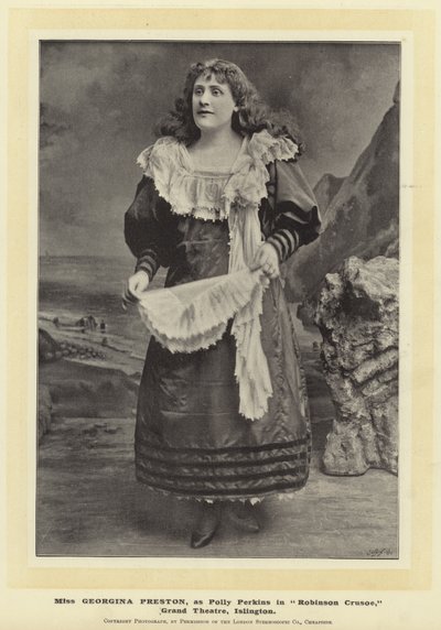 Miss Georgina Preston, como Polly Perkins em Robinson Crusoe, Grand Theatre, Islington de English Photographer