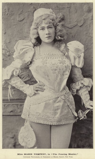 Miss Marie Tempest, em The Fencing Master de English Photographer