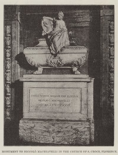 Monumento a Niccolo Machiavelli na Igreja de S Croce, Florença de English Photographer