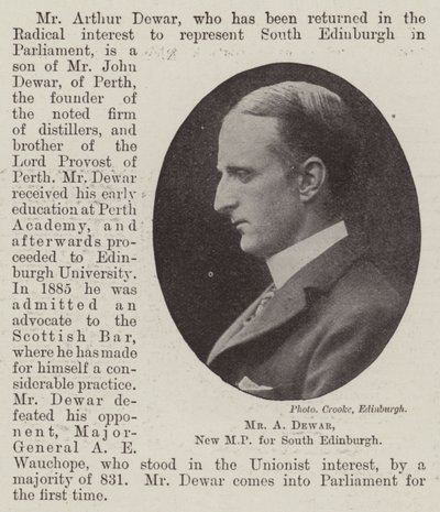 Sr. A Dewar, novo parlamentar para o sul de Edimburgo de English Photographer