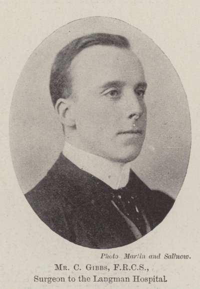 Sr. C Gibbs, FRCS, Cirurgião do Hospital Langman de English Photographer