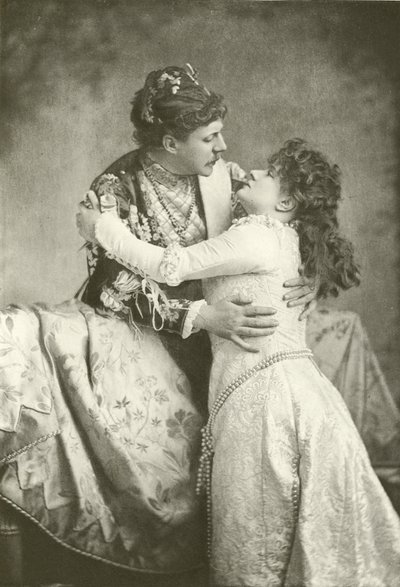 Sr. Clyffe e Miss Lingard como Romeu e Julieta (gravura) de English Photographer