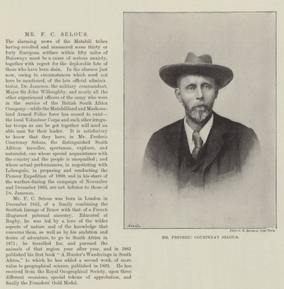 Sr. Frederic Courtenay Selous de English Photographer