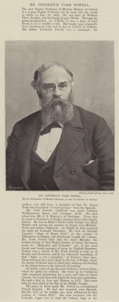 Sr. Frederick York Powell, professor de História Moderna da Universidade de Oxford de English Photographer