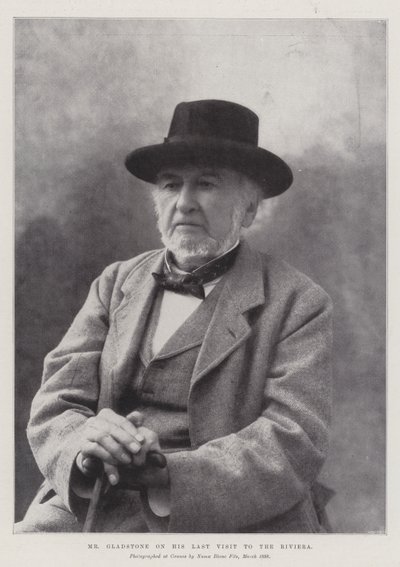 Sr. Gladstone em sua última visita à Riviera de English Photographer