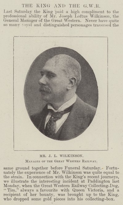 Sr. JL Wilkinson, gerente da Great Western Railway de English Photographer