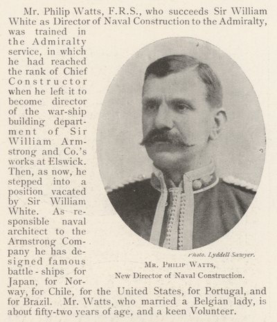 Sr. Philip Watts, novo diretor de construção naval de English Photographer