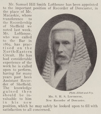 Sr. SHS Lofthouse, novo gravador de Doncaster de English Photographer