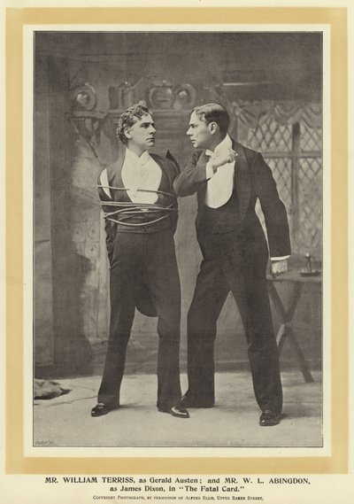 Sr. William Terriss, como Gerald Austen; e o Sr. WL Abingdon, como James Dixon, em The Fatal Card de English Photographer