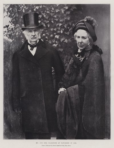 Sr. e Sra. Gladstone em Hawarden em 1895 de English Photographer