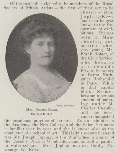 Sra. Jopling-Rowe, eleita RBA de English Photographer