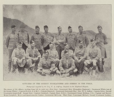 Oficiais dos Highlanders Gordon e Outros no Campo de English Photographer