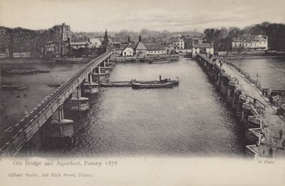 Ponte Velha e Aqueduto, Putney, 1878 de English Photographer
