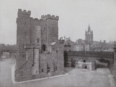 Castelo Velho, Black Gate, e Catedral, Newcastle (foto a p/b) de English Photographer