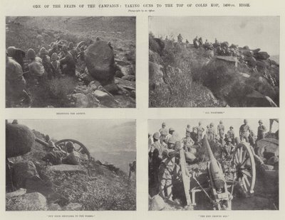 Um dos feitos da campanha, levando as armas ao topo de Coles Kop, a 1400 pés de altura de English Photographer