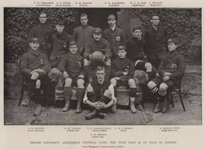 Clube de futebol da associação da universidade de Oxford, a equipe que é excursionar na Áustria de English Photographer