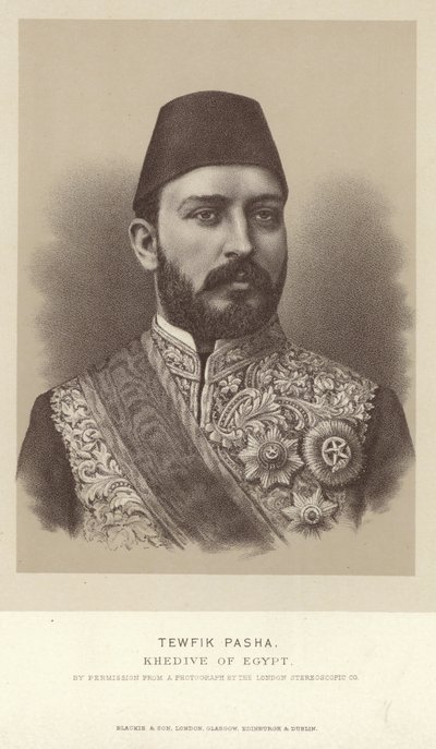 Retrato de Tewfik Pasha, quediva do Egito de English Photographer