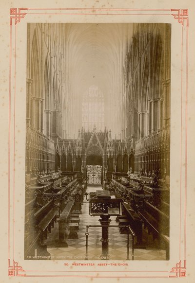 Postal do Coro da Abadia de Westminster de English Photographer