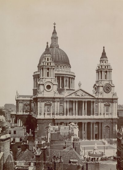 Postal da frente oeste da Catedral de St Pauls de English Photographer