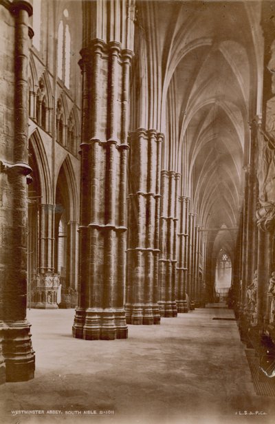 Cartão postal, com, um, imagem, de, a, sul, corredor, de, abadia westminster de English Photographer