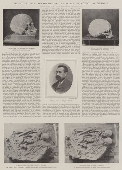 Homem pré-histórico, descobertas pelo Príncipe de Mônaco em Mentone de English Photographer